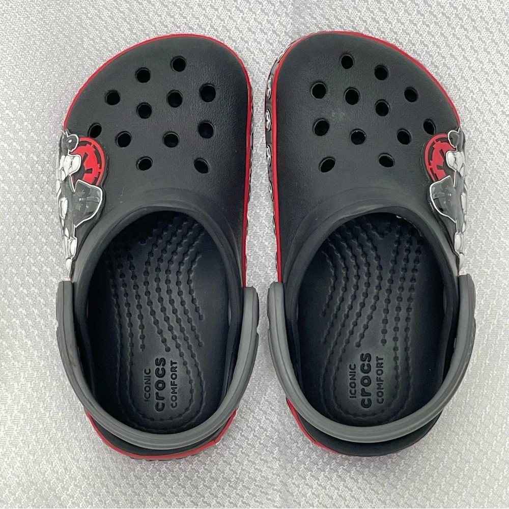 CROCS Kids Star Wars Empire Band Clogs Black/Red Sandals Shoes Infant size 6